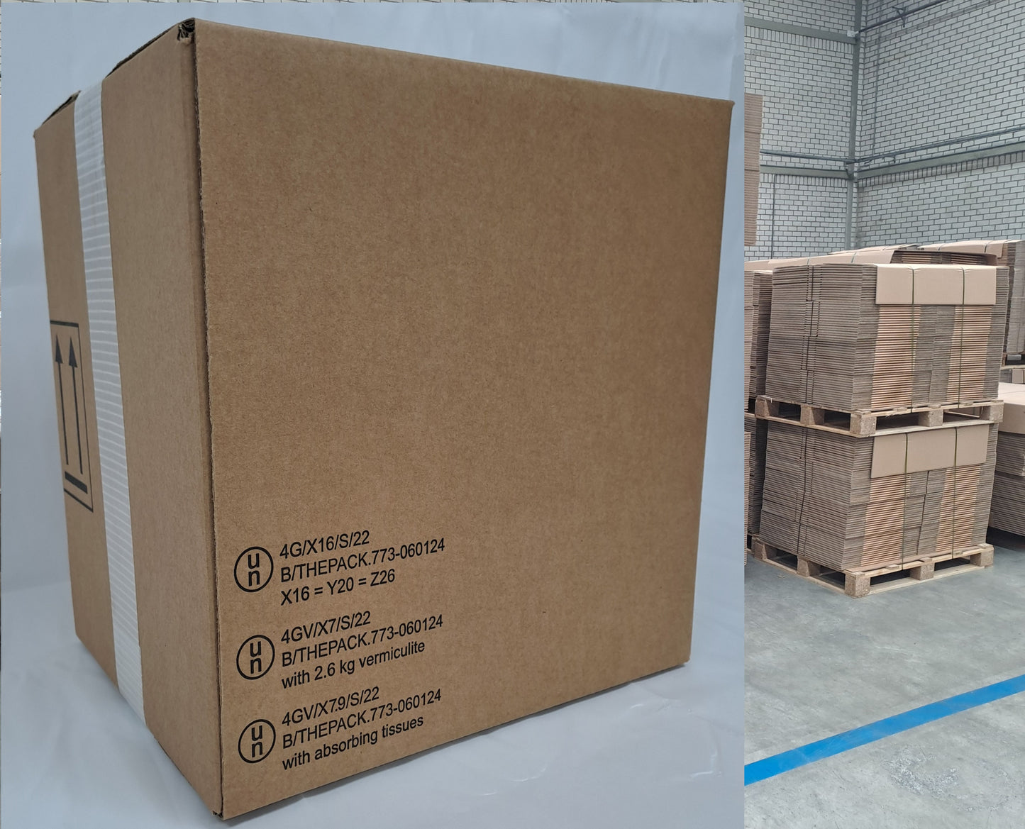 Fibreboard box - 4GV/X7, incl. liner (Full pallet of 240 pcs)