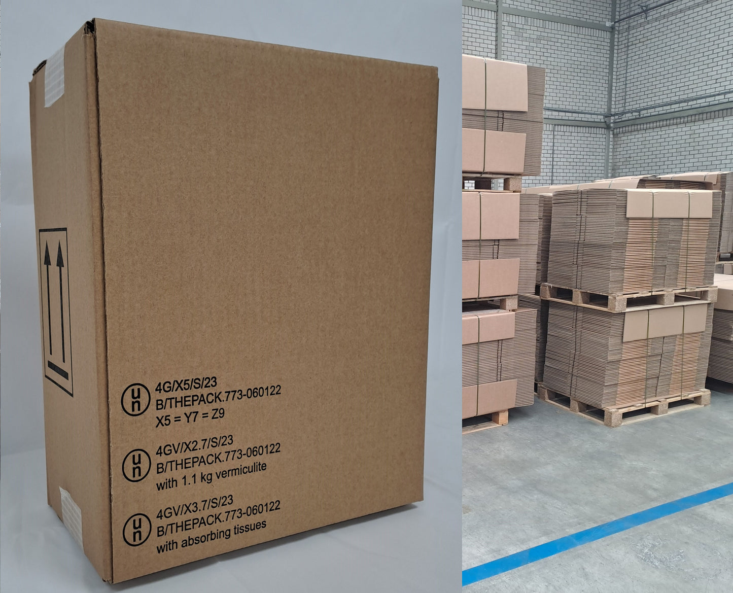 Fibreboard box - 4GV/X2.7, incl. liner (Full pallet of 480 pcs)