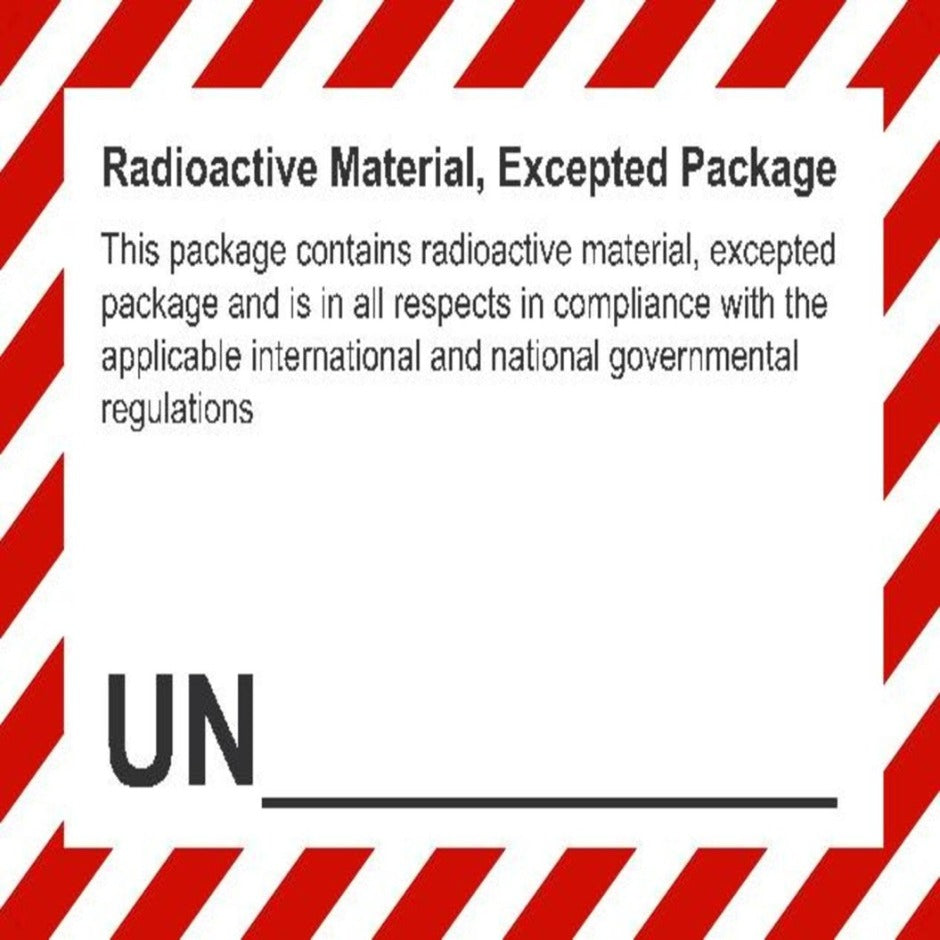Radioactive Material, Excepted Package incl. UN number - SGS Netherlands